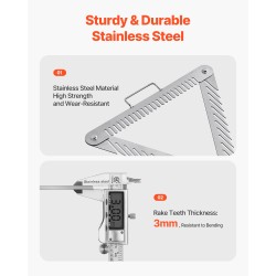 Vesikasaharava 24-tuumainen kolmisivuinen taittuva varsi ruostumaton teräs 9-metrinen köysi