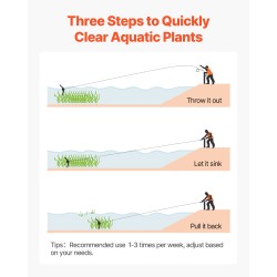 Järviruohonleikkuri ja harava ruostumaton teräsvarsi karkaistut terät 508–939 mm 9 m köysi