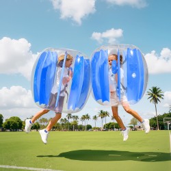 Täytettävät törmäilypallot PVC 950x950x900 mm 2 kpl siniraidalliset ulkopeleihin