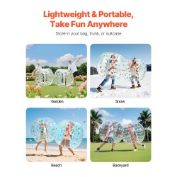 Ilmatäytteinen kehopallo 1,5 m 0,8 mm PVC-muovia kahvoilla olkahihnoilla ulkoleikkeihin