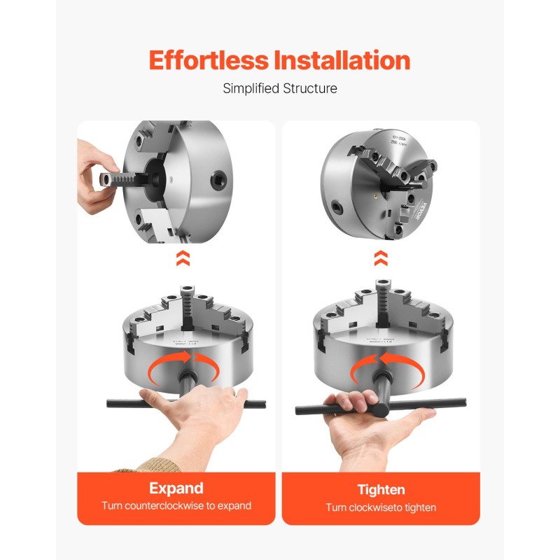 3-leukainen itseitsentyyttävä sorvinistukka HT300 200 mm sisäleuoilla 4–200 mm