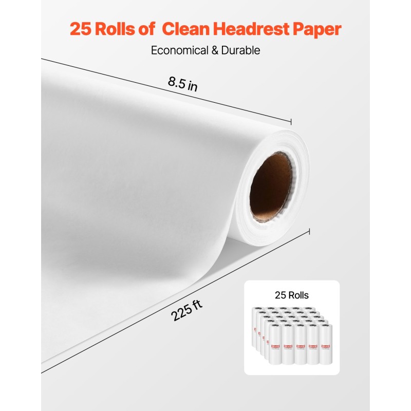 Niskatuen suojapaperirullat 25 kpl pakkaus 215 mm leveä 20 g/m²