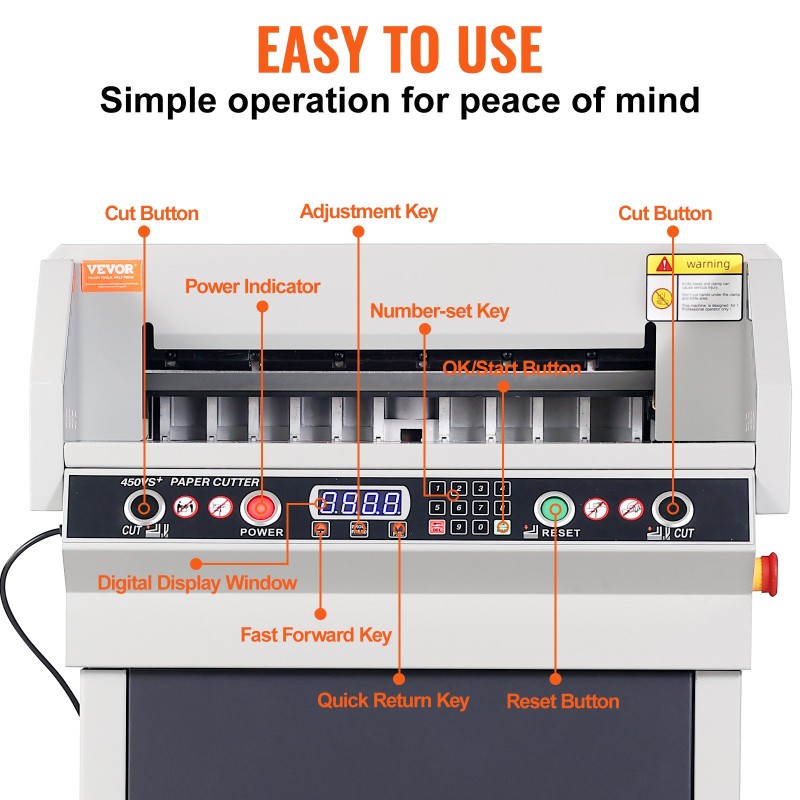 Sähkökäyttöinen hydraulinen metallinen paperileikkuri 50–450 mm enintään 40 mm digitaalinen näyttö