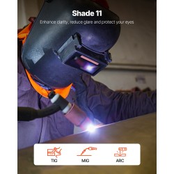 Automaattisesti tummuva hitsauslasi tummuusaste 11 kultapinnoitettu katseluikkuna 108 x 51 mm