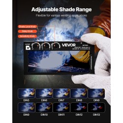 Automaattisesti tummuva kultapinnoitettu hitsauslinssi luonnollinen värintoisto 108 x 51 mm 5–13