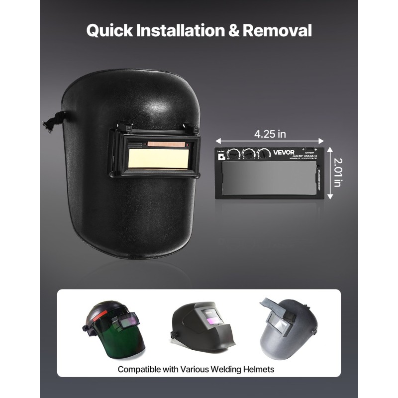 Automaattisesti tummuva kultapinnoitettu hitsauslinssi luonnollinen värintoisto 108 x 51 mm 5–13