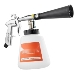 Korkeapaineinen paineilmakäyttöinen puhdistuspyssy yhden litran säiliöllä kahdella suuttimella