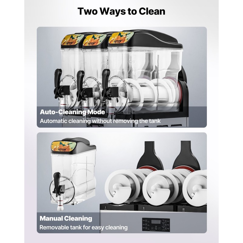 Jääjuomakone ruostumatonta terästä kolmella 15 litran säiliöllä ammattikäyttöön