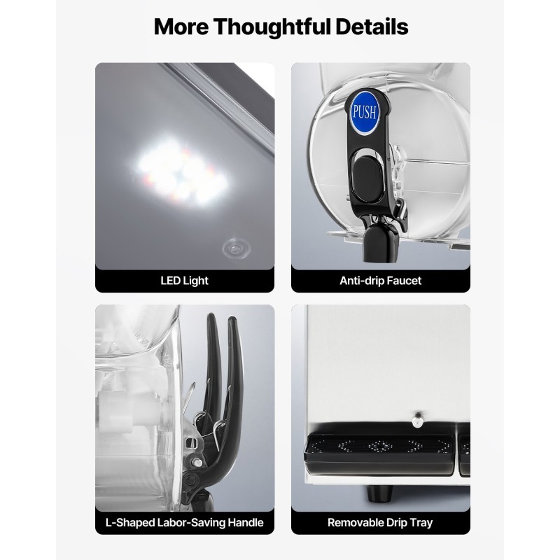 Kaupallinen jääjuomakone kaksilla 15 litran säiliöillä ruostumaton teräs musta