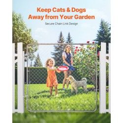 Ketjusilmäpihaportti galvanoitu teräs 183 x 178 cm tolpat eivät sisälly