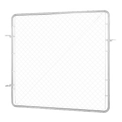 Ketjusilmäpihaportti galvanoitu teräs 183 x 178 cm tolpat eivät sisälly