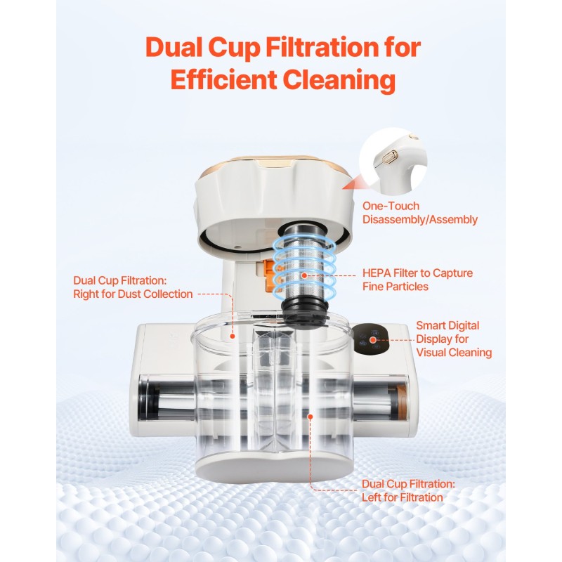 Patjapölynimuri 550W 18 kPa HEPA 650 ml lämmin ilma tuoksutoiminto