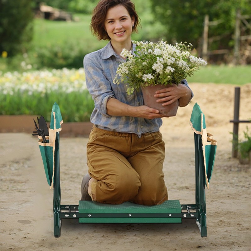 Taitettava puutarhajakkara ja polvituoli A3-teräsrunko EVA-tyynyllä