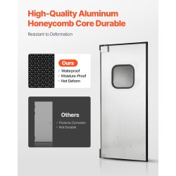 Yksilehtinen kääntöovi 304 ruostumattomasta teräksestä 91,4 x 213,4 cm alumiinikenno