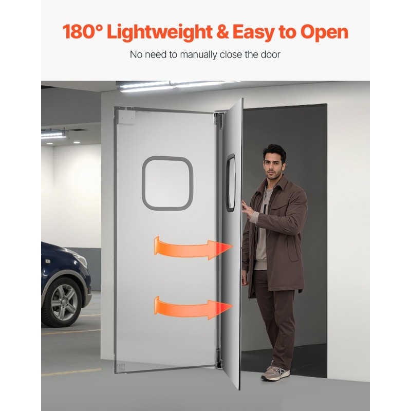 Yksilehtinen kääntöovi 304 ruostumattomasta teräksestä 91,4 x 213,4 cm alumiinikenno