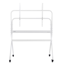 Manuaalinen teräslattiateline televisiolle 35 100 tuuman korkeussäädettävä pyörillä 90 kg kantavuus