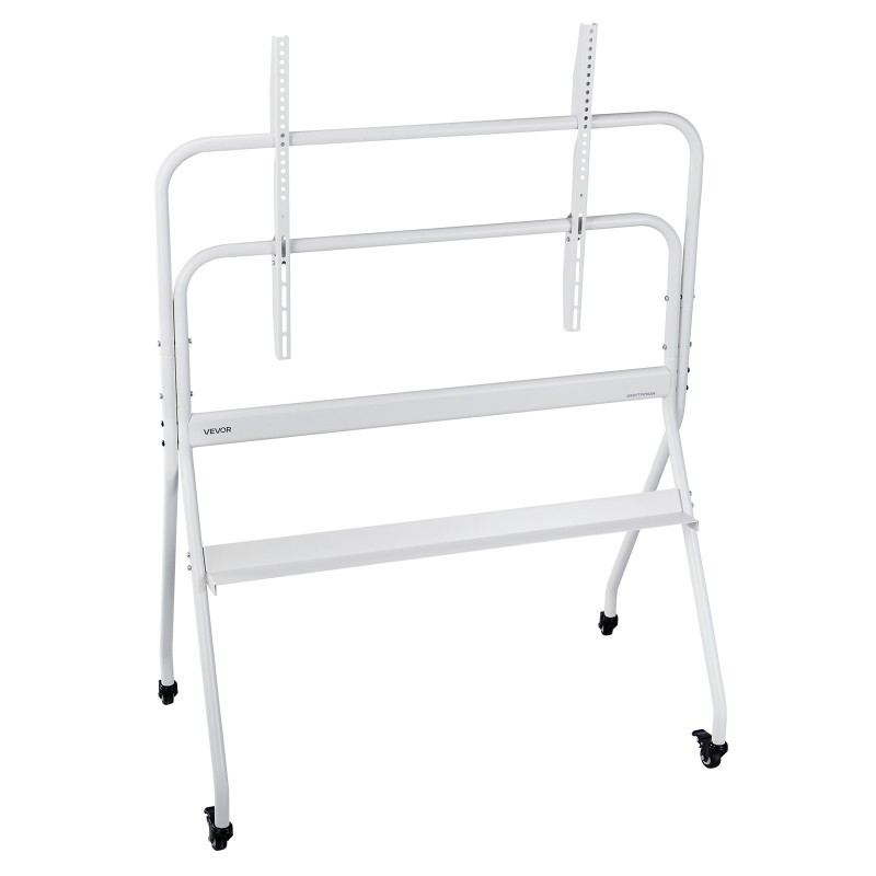 Manuaalinen teräslattiateline televisiolle 35–100 tuuman korkeussäädettävä pyörillä 90 kg kantavuus