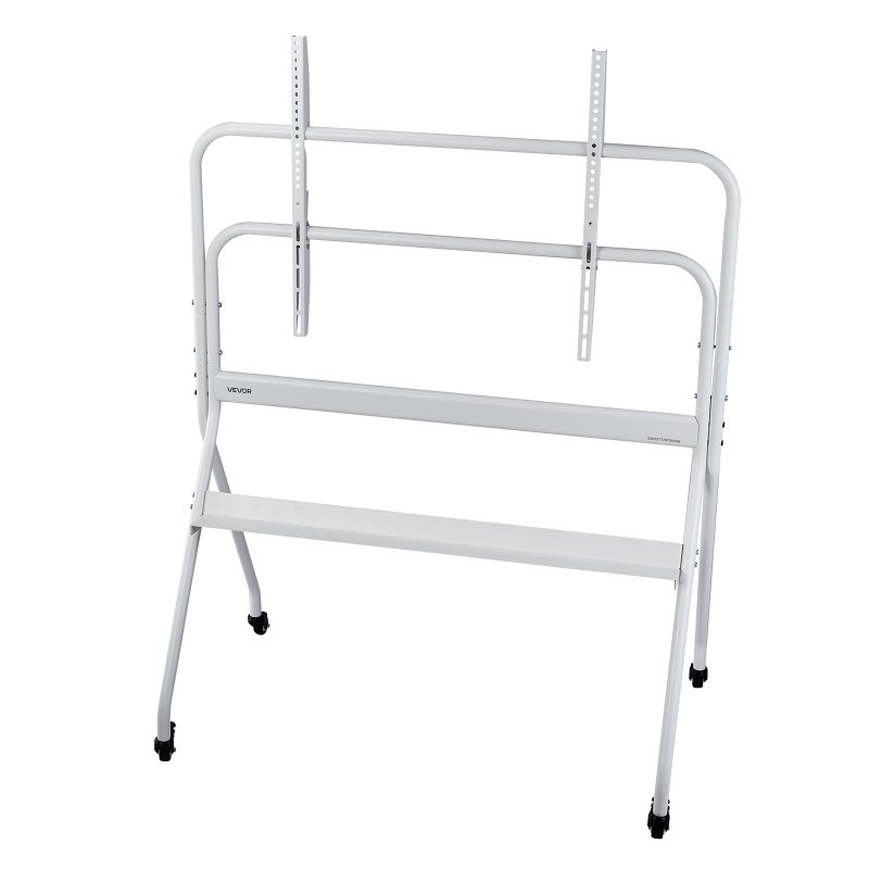 Manuaalinen teräslattiateline televisiolle 35–100 tuuman korkeussäädettävä pyörillä 90 kg kantavuus