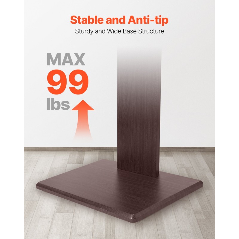 Manuaalinen lattiateline teräsrunkoinen korkeussäädettävä 32–70 tuuman televisioille pyörillä