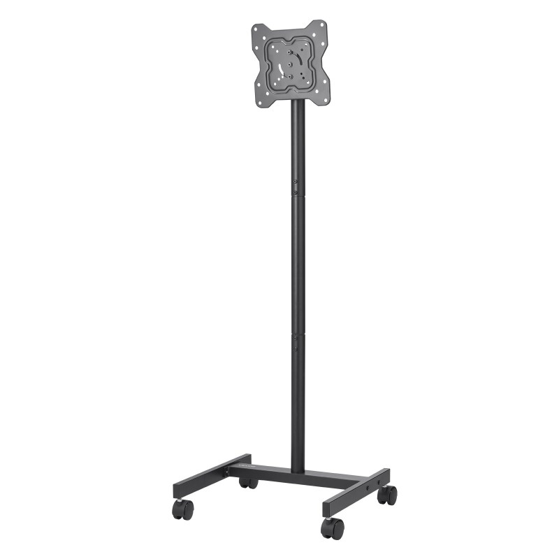 Lattialla seisova manuaalinen teräsrunkoinen televisioteline pyörillä 17–55 tuuman 20 kg kantavuus