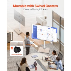 Manuaalinen teräslattiateline televisiolle 32–70 tuumaa 45 kg siirrettävä pyörillä