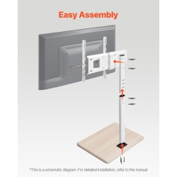 Manuaalinen teräslattiateline televisiolle 32–70 tuumaa 45 kg siirrettävä pyörillä