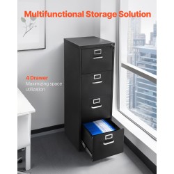 Pystykaappi metallinen 4 laatikkoa lukittava eri asiakirjakokoille