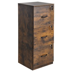 Pystysuuntainen arkistokaappi 3 laatikkoinen lukittava säädettävällä ripustuskiskolla koti ja toimistokäyttöön