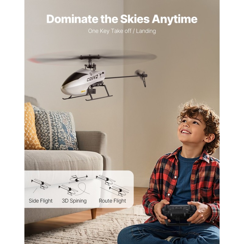 Kaukosäädettävä helikopteri ABS-runkoinen 4-kanavainen 2,4 GHz 6-akselisella gyroskoopilla lapsille