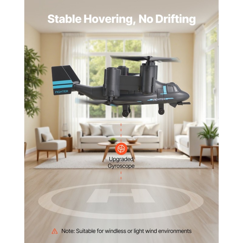 Kauko-ohjattava 4-kanavainen helikopteri 2.4GHz 6-akselinen gyroskooppi ABS-runko lapsille 8+