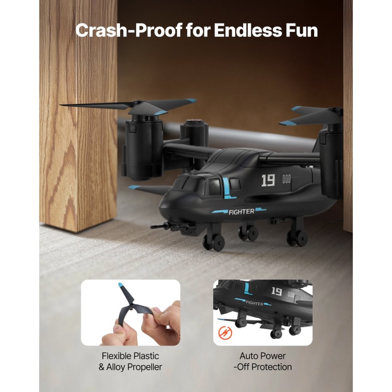 Kauko-ohjattava 4-kanavainen helikopteri 2.4GHz 6-akselinen gyroskooppi ABS-runko lapsille 8+