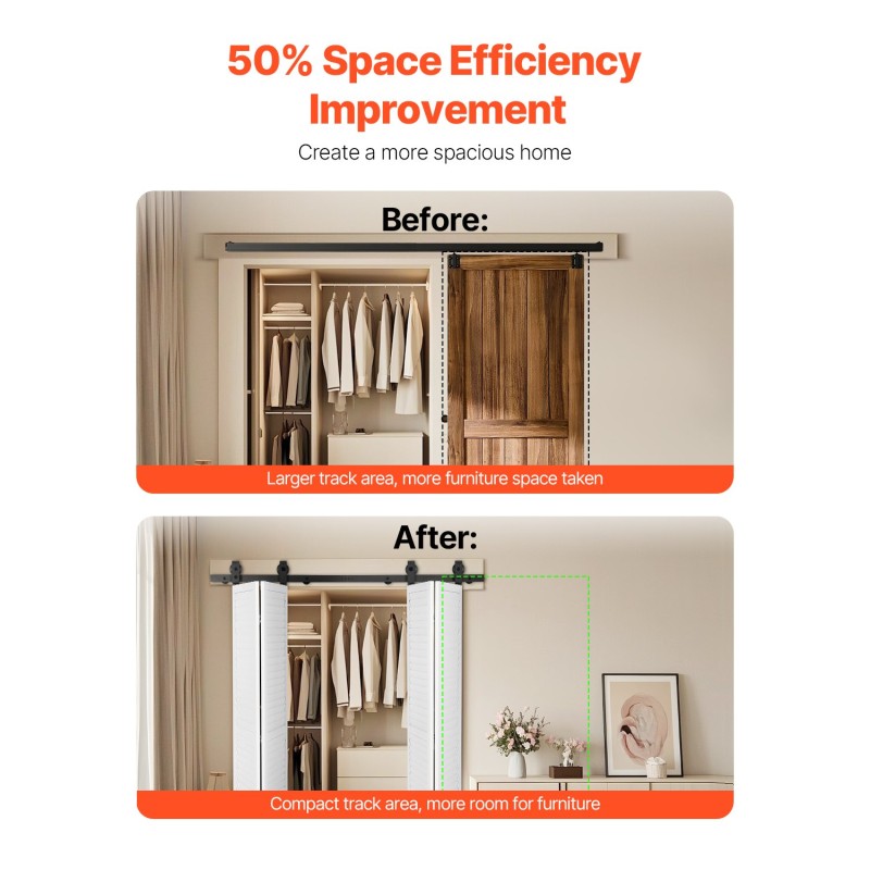 Taittuva liukuoven kiskosarja hiiliteräs 1524 mm 150 kg musta