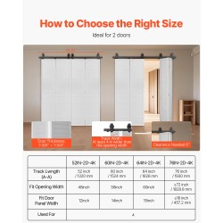 Taittuva liukuoven kiskosarja hiiliteräs 1524 mm 150 kg musta