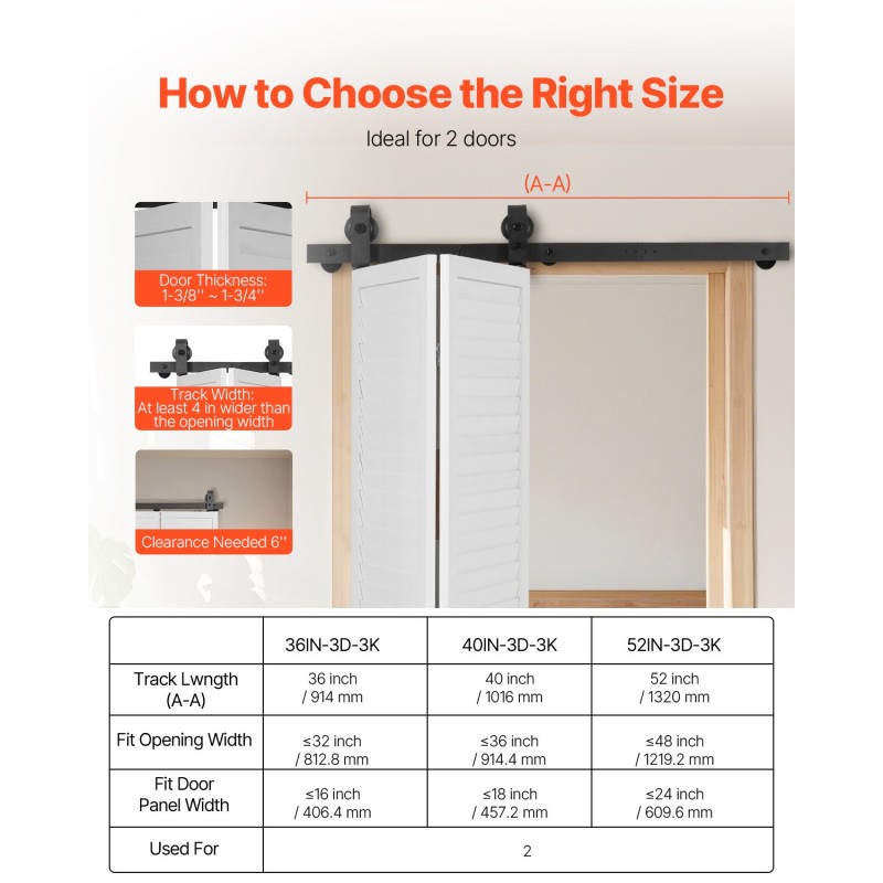 Liukuva kaksiosainen tallioven kiskosarja hiiliteräs 1016 mm kahdelle 18 tuuman ovelle