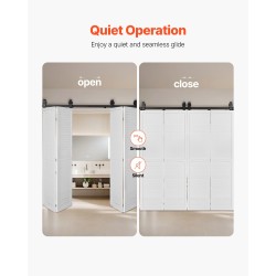 Taittuva liukuoven kiskosarja hiiliteräs 1626 mm 150 kg musta