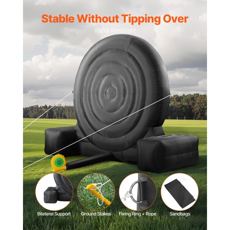 Ilmatäytteinen jalkapallotikkataulu yli kymmenen jalkaa korkea 210D Oxford-kangas yhdeksän palloa mukana