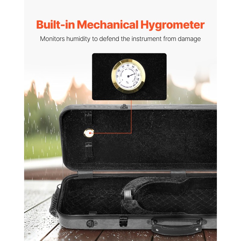 4/4-viulukotelo komposiitti-hiilikuituinen kevyt vedenkestävä kaksinkertaiset olkahihnat jousille ja tarvikkeille