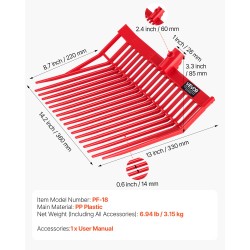 Lantahaarukan vaihtopäät 6 kpl PP-muovia 18 vinosti muotoiltua piikkiä