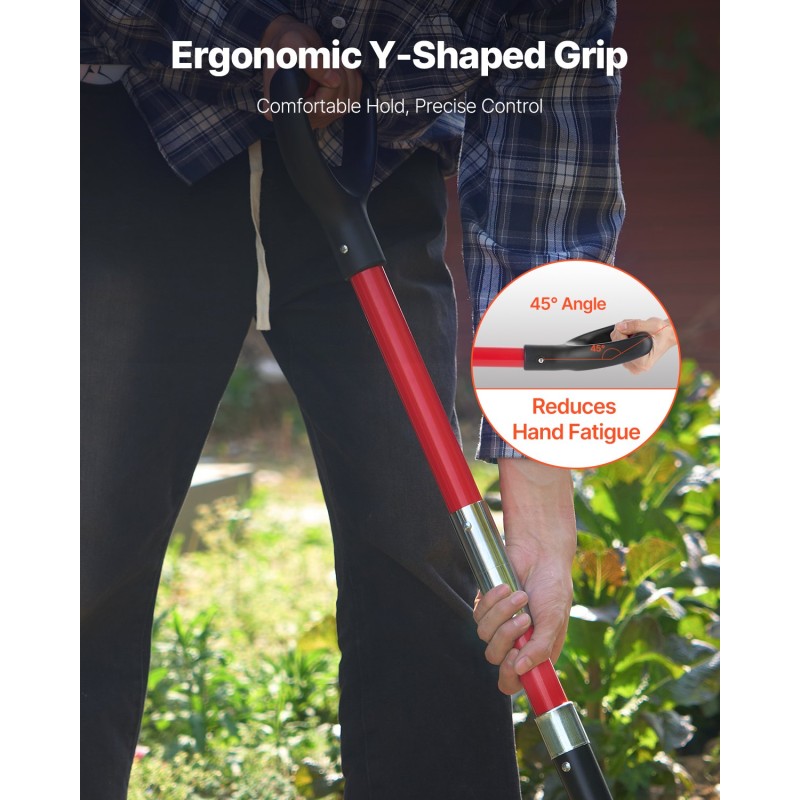 Puutarhatalikko nelipiikkinen mangaaniteräinen talikkopää lasikuituvarsi Y-muotoinen kahva 1140 mm