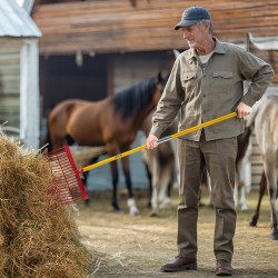 Lanta- ja puutarhahaarukka 18 piikkiä lasikuitukahvalla muovinen haarukanpää 155 cm