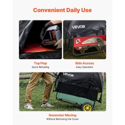 Generaattorin suojapeite säänkestävä paksu Oxford-kangas 1778–2743 mm musta