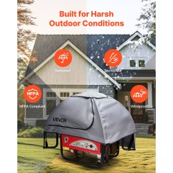 Generaattorin suojus vedenpitävä Oxford-kangas sopii generaattoreille kehä 1778–2743 mm harmaa