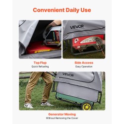 Generaattorin suojus vedenpitävä Oxford-kangas sopii generaattoreille kehä 1778–2743 mm harmaa