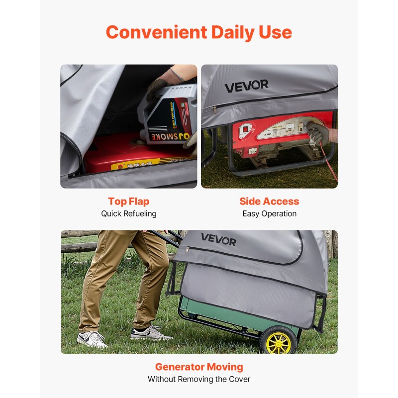 Generaattorin suojus vedenpitävä Oxford-kangas sopii generaattoreille kehä 1778–2743 mm harmaa