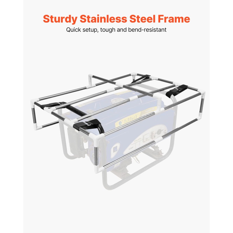 Generaattorin suojus vedenpitävä 420D Oxford-kangas musta 3500–12000 W