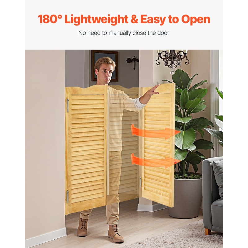 Keinuva puolikorkea sisäovi kaksitoiminen mäntyinen automaattinen sulkeutuminen