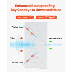 Akustiikkapaneelit polyesterikuituiset 300x300x10 mm 18 kpl itseliimautuvat valkoinen