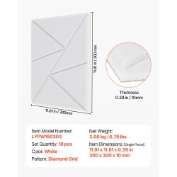 Akustiikkapaneelit polyesterikuituiset 300x300x10 mm 18 kpl itseliimautuvat valkoinen