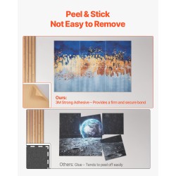 Seinäakustiikkapaneelit polyesterikuitu 600x600x10 mm 6 kpl itseliimautuva pastellisävyinen kuvio