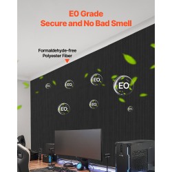 Akustiset seinäpaneelit polyesterikuitua 1200 x 600 x 10 mm 5 kpl musta